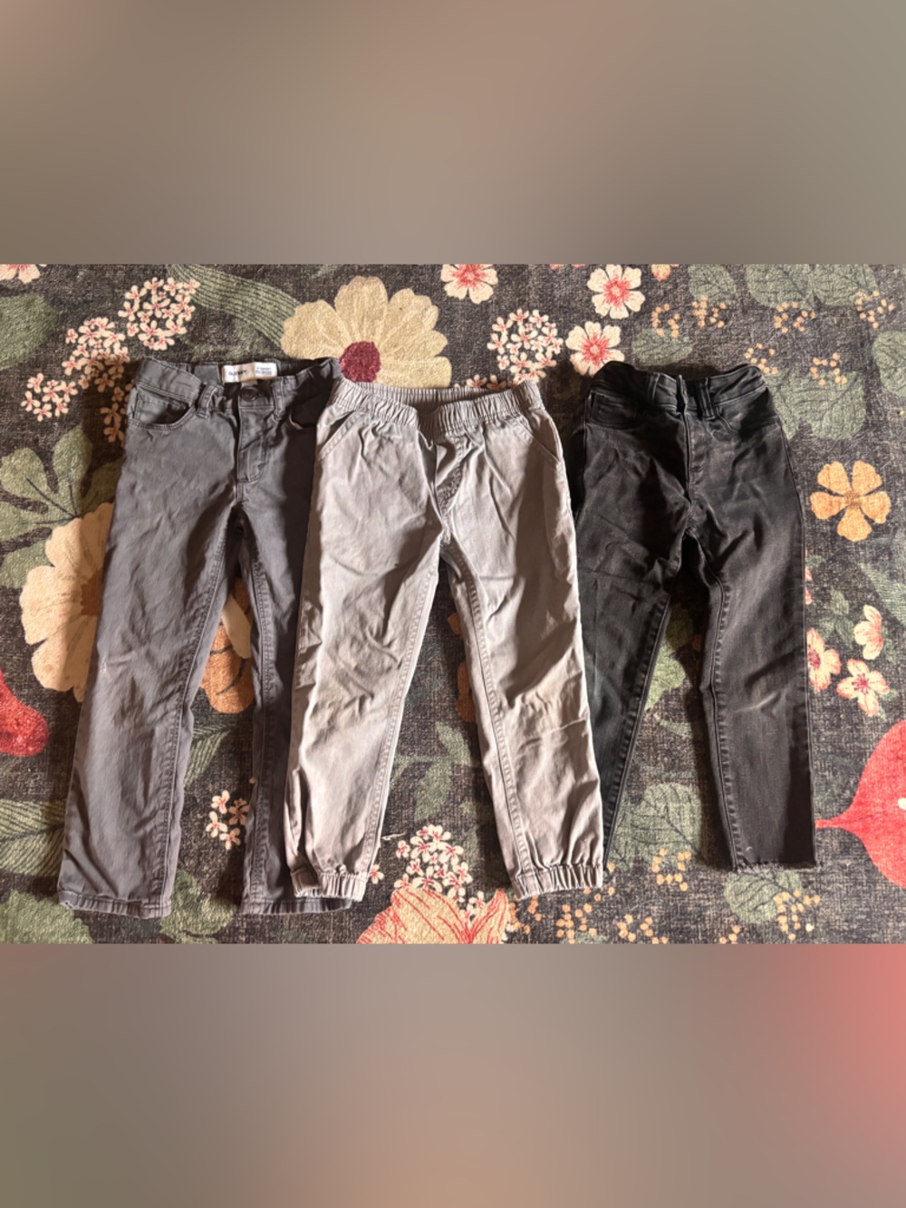 Three Neutral Kids Pants Bundle - Gray, Light Gray, Black